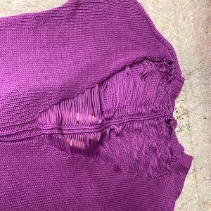 Open back purple sweater LF